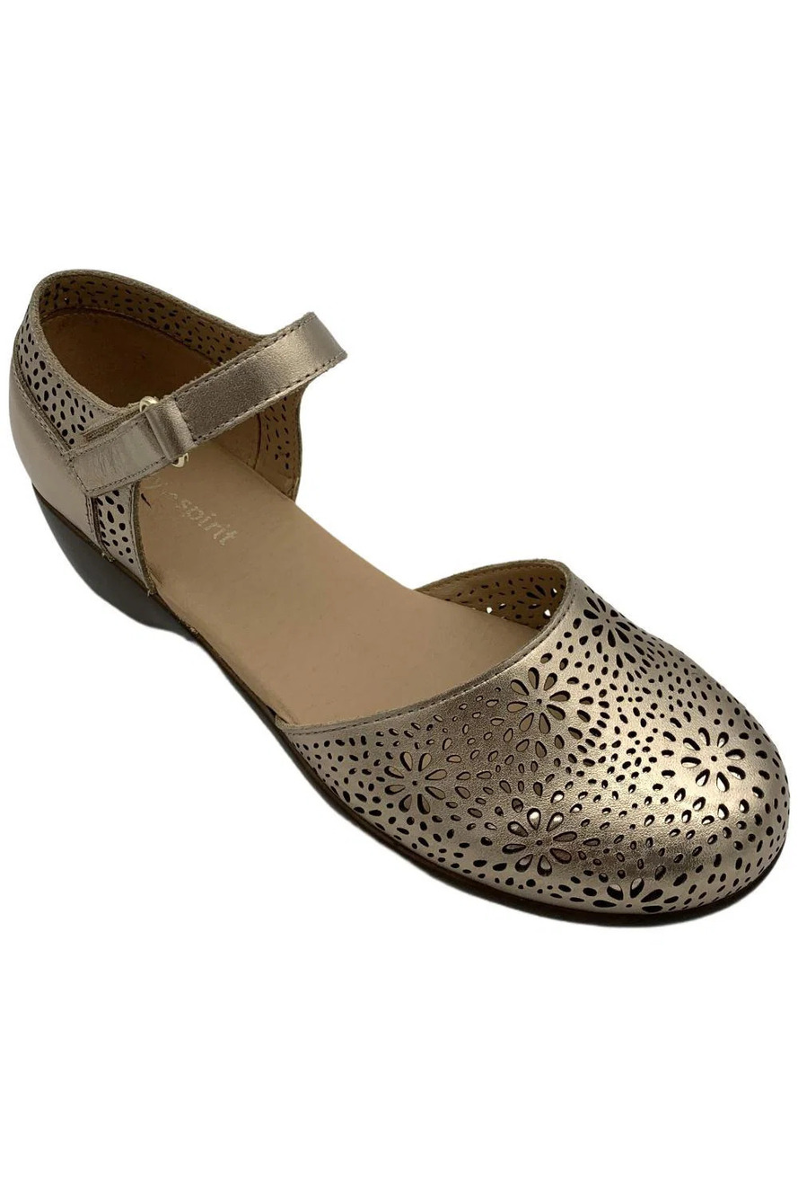 Easy Spirit Women's Denita Leather Mary Jane Flats Bronze - Wide